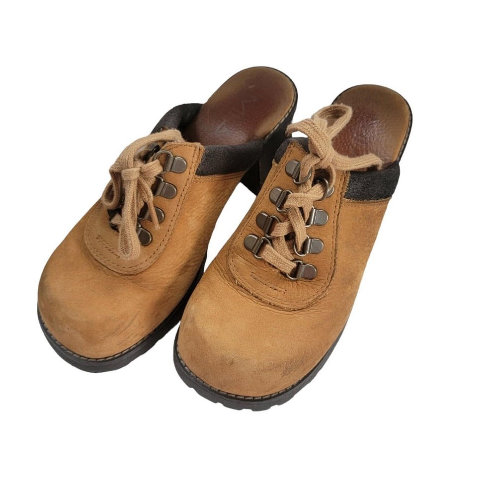 Mia Clog SHADOW Cognac Leather Size 7  Lace Up‎ - Picture 10 of 10